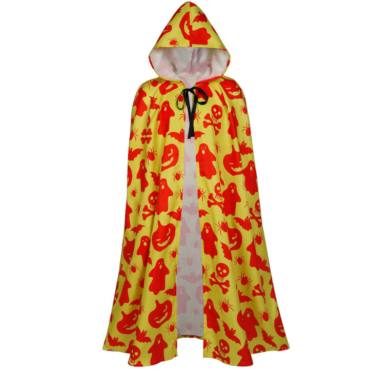 Unisex multi-layered hooded cloak with wide drape and satin ribbon closure Mune Fashion