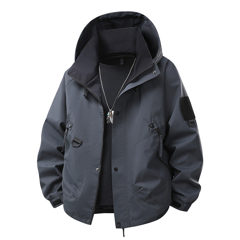 Men's outdoor softshell jacket with water-repellent membrane, versatile utility pockets, and adjustable cuffs Mune Fashion