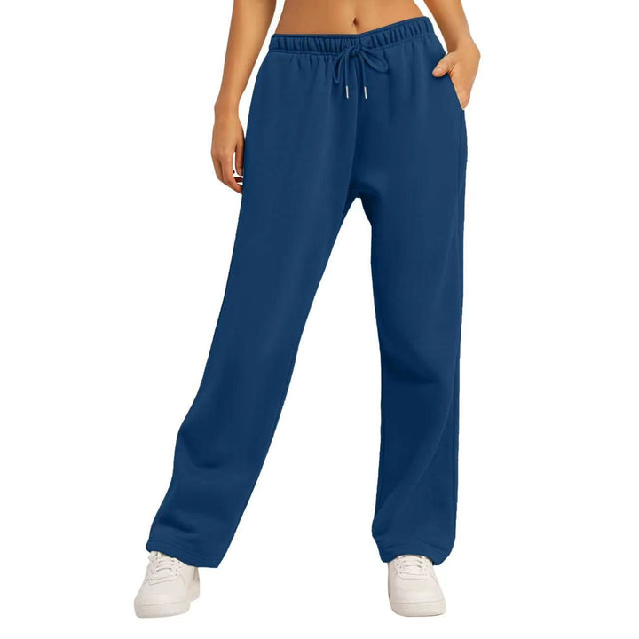 Women's wide High-Waist loungewear jogging pants with elastic waistband drawstring and side pockets Mune Fashion