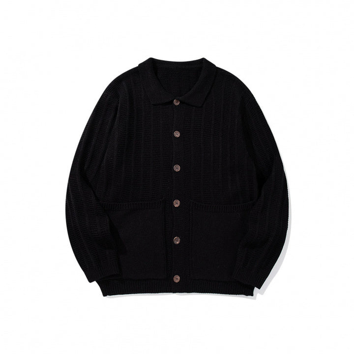 Unisex Chunky Knitted Shirt Jacket with Kent Collar, Button Placket and Patch Pockets Mune Fashion