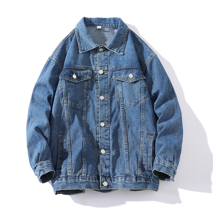 Unisex Oversized Denim Jacket with Snap Button Placket Mune Fashion