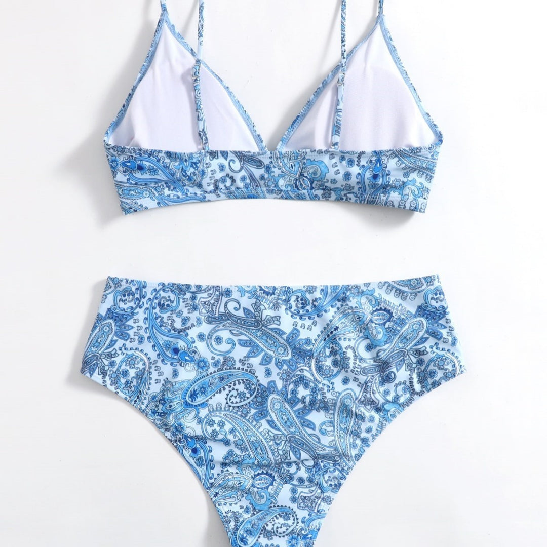 Women Bikini Set with Elegant Paisley Pattern Mune Fashion