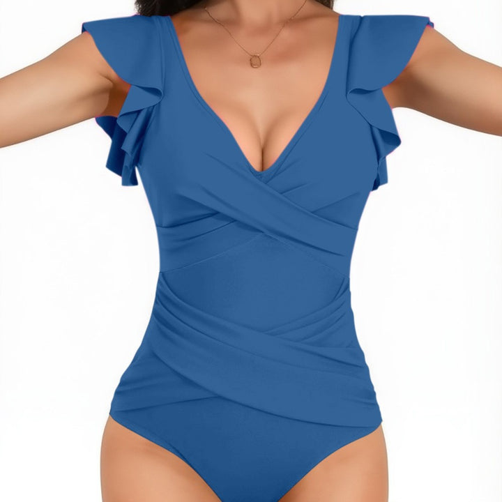 Women elegant swimsuit with flowing ruffles Mune Fashion