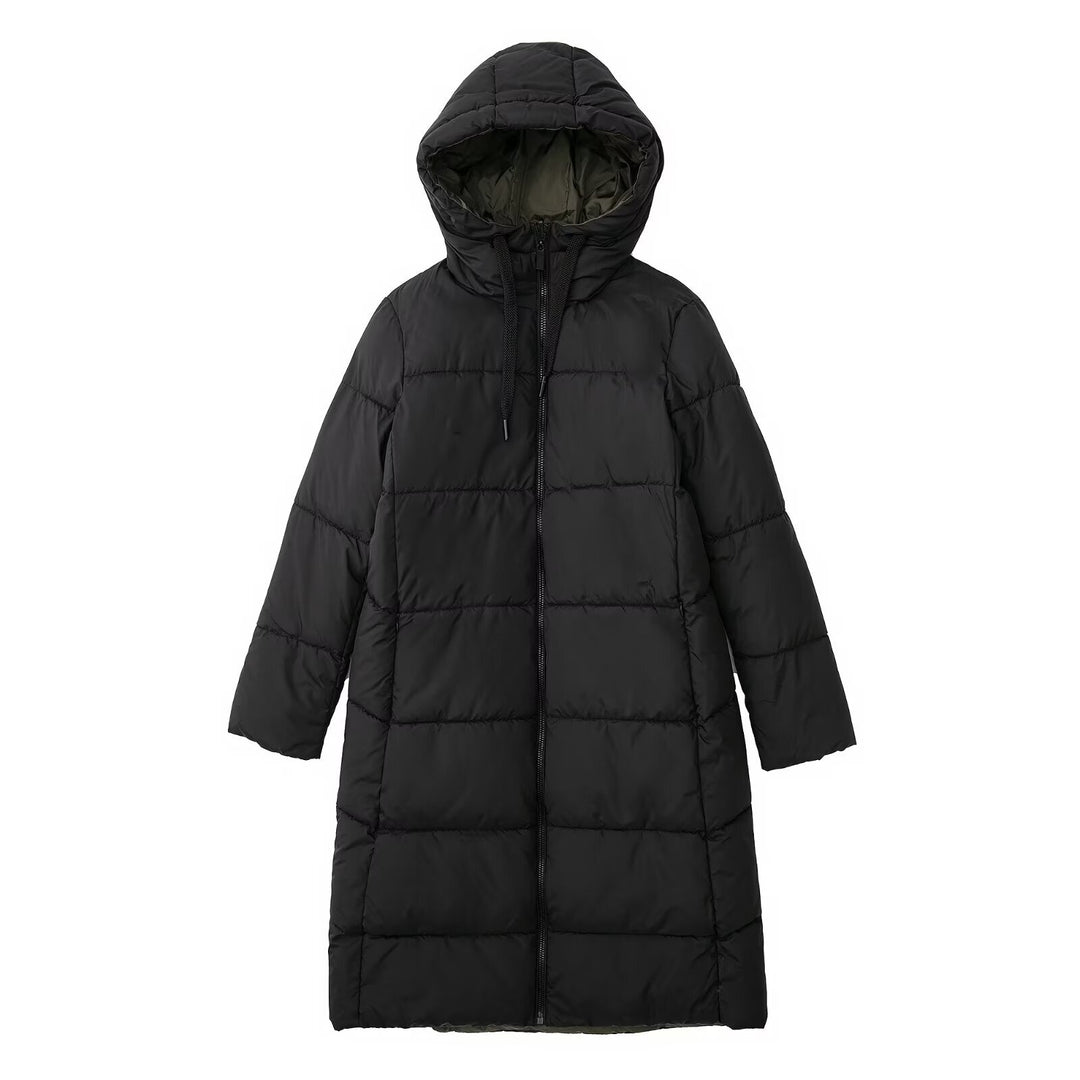 Women's quilted coat with hood and thermal filling Drune