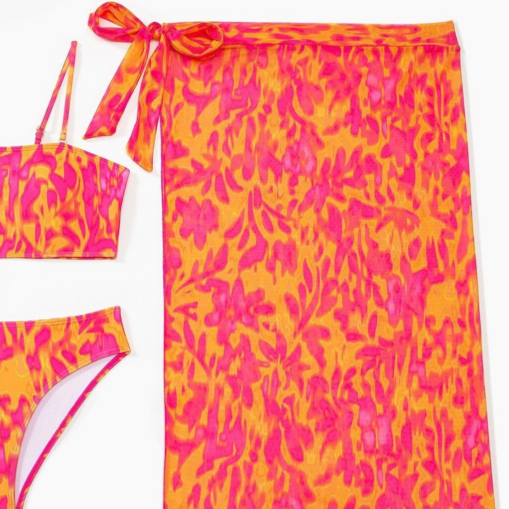 Women's Two-Piece Swimsuit Set with Colorful Floral Pattern Mune Fashion