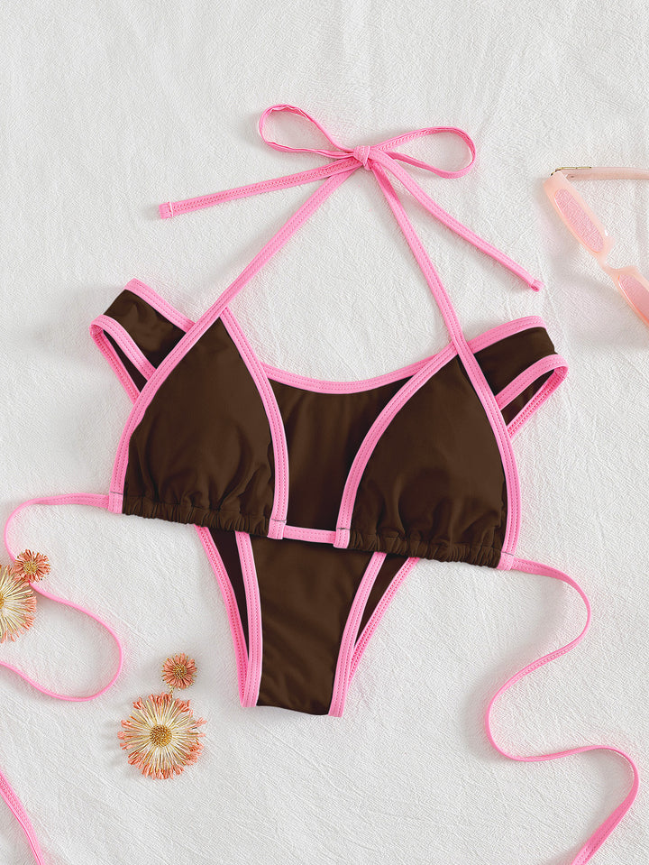 Women's Triangle Bikini with Exciting Stripe Design Mune Fashion