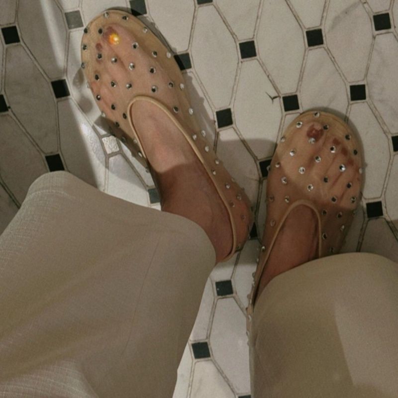 Women's Mesh Mules with Decorative Studs and Padded Comfort Insole Mune Fashion