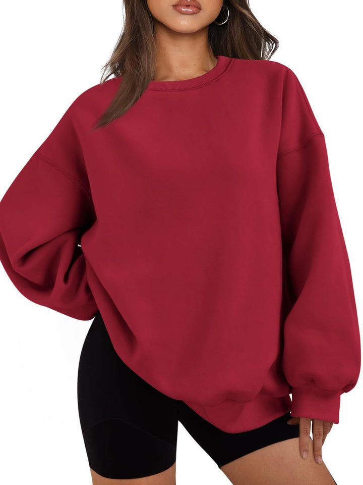 Women's Boxy Crewneck Sweatshirt with extra wide fit, raglan sleeves, and soft fleece lining Mune Fashion