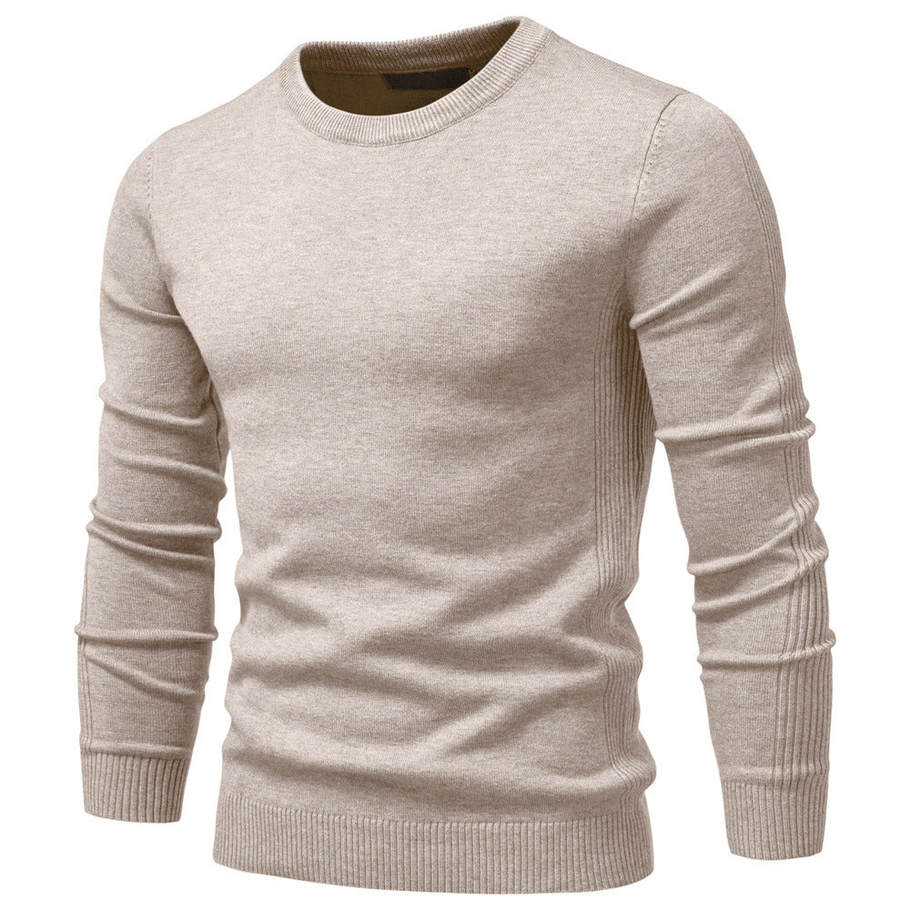 Men's nano minimalist round neck fine knit with flat shoulder seam and ribbed cuffs Mune Fashion