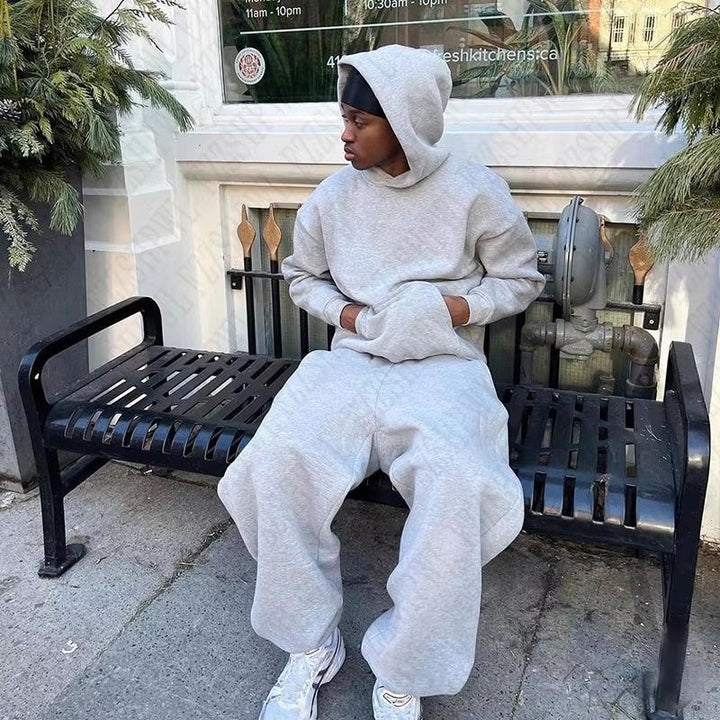 Men's urban boxy hoodie with shortened body, drop shoulder, and soft fleece inner lining Mune Fashion