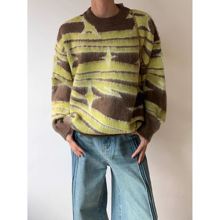 Ladies Trendy Chunky Knit Sweater with Graphic Pattern Mune Fashion