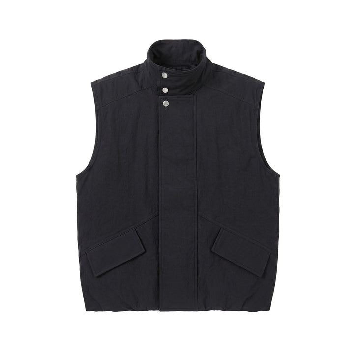 Men's Utility Vest with Stand-up Collar and Flap Pockets Mune Fashion