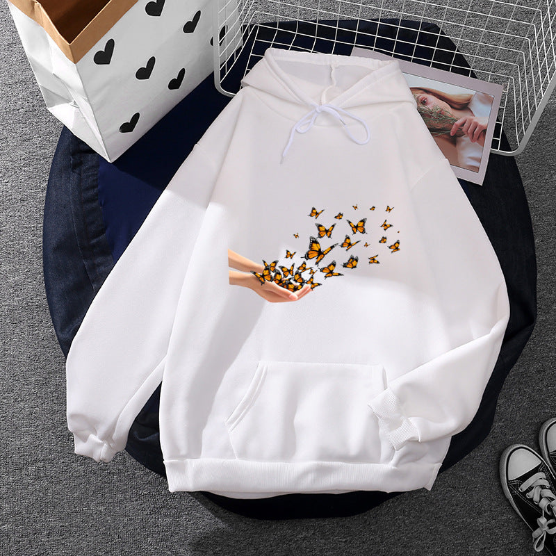 Women's casual hoodie with artistic moon and mushroom design, soft fleece lining, and kangaroo pocket Mune Fashion