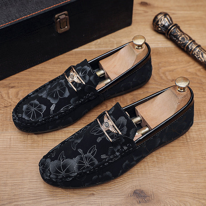 Men's Elegant Loafers with Floral Accents
