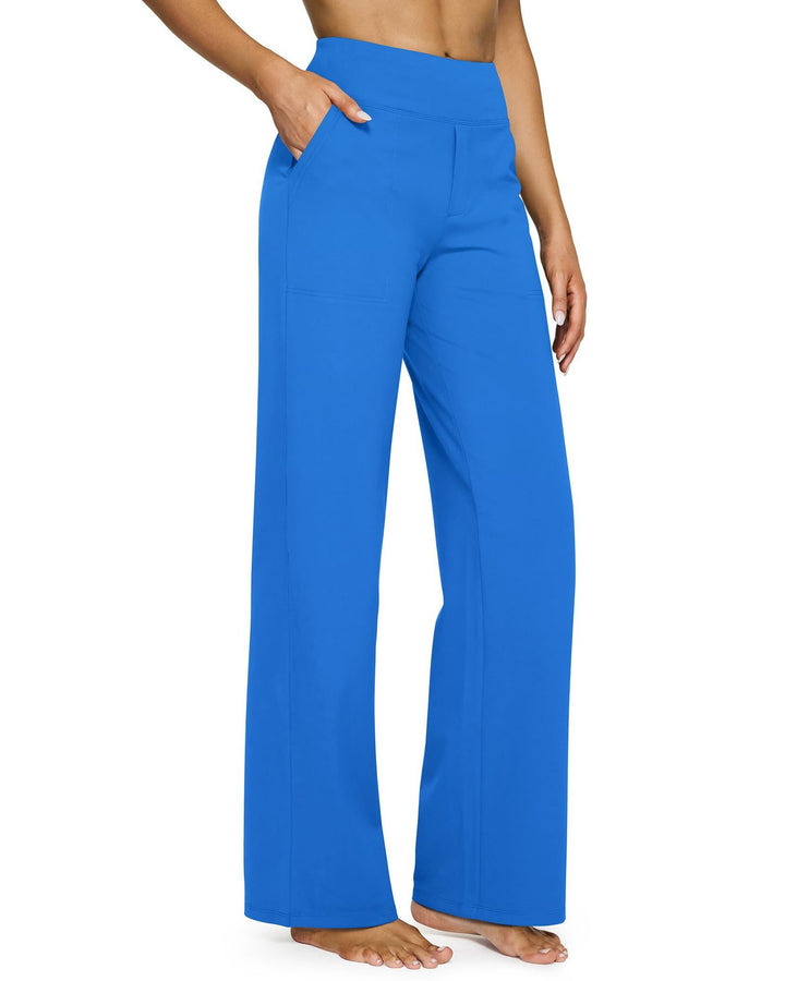 Women Wide High-Waist Lounge Pants with Patch Pockets Mune Fashion