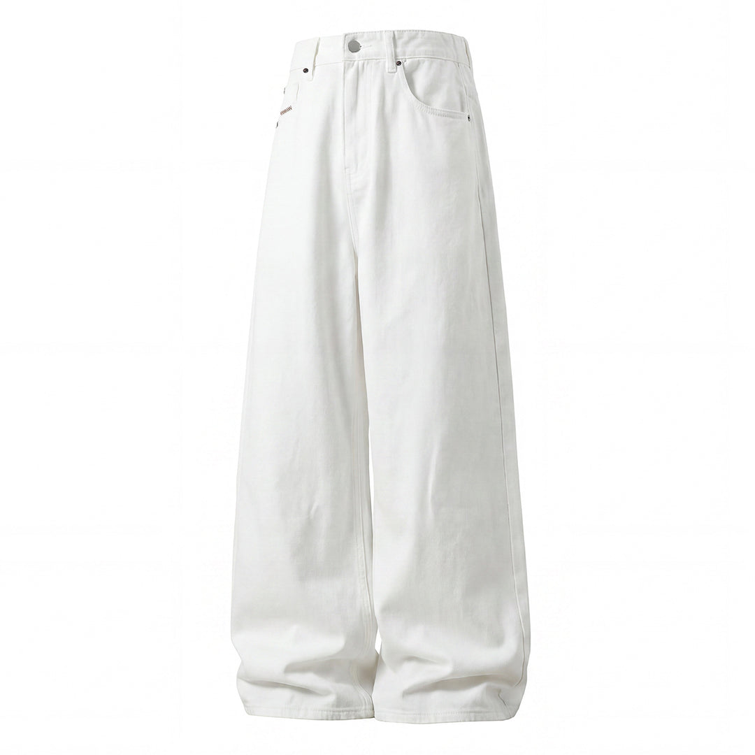 Women Extra Wide High-Waist Denim Palazzo Pants with High Waist and Clean Look Mune Fashion