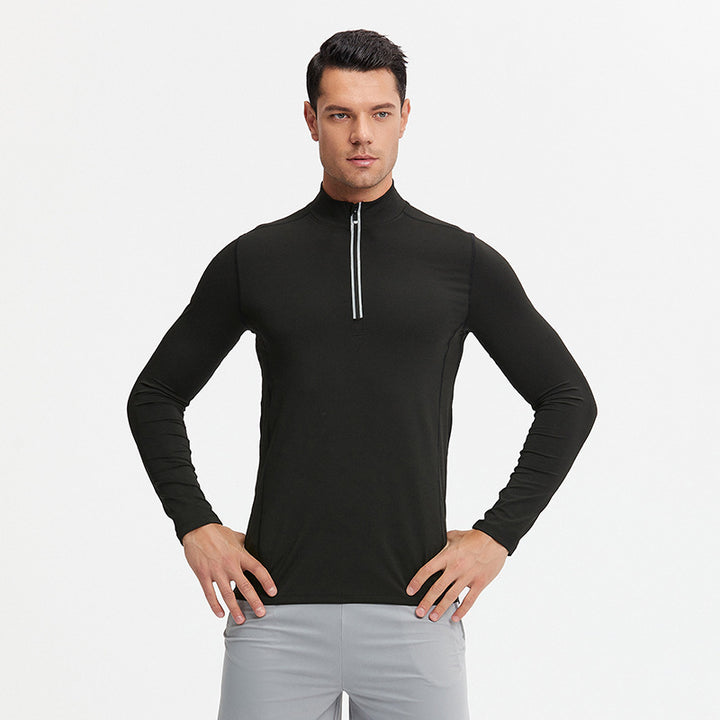 Men's Breathable Functional Long Sleeve Shirt with Half Zipper and Sporty Slim Fit Mune Fashion
