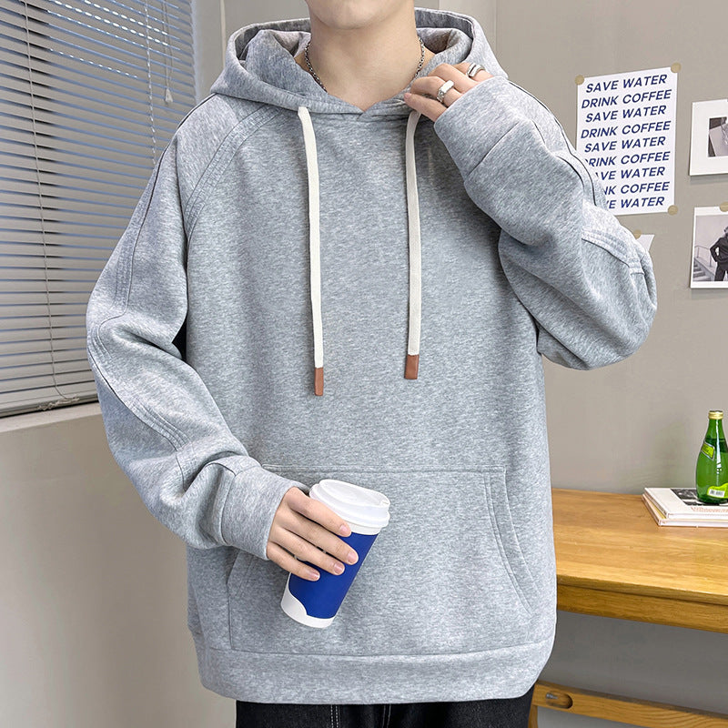 Men's Oversize Hoodie with Kangaroo Pocket Raglan Sleeves and Extra Long Cords Mune Fashion