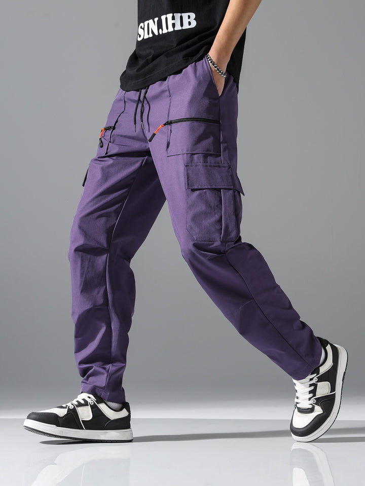 Men's Comfortable Cargo Pants with Elastic Waistband Mune Fashion