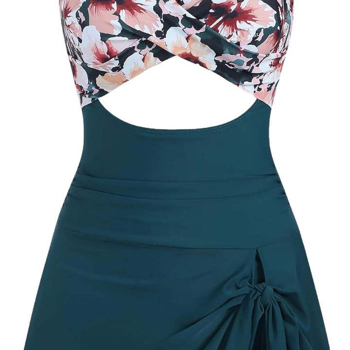 Women's swimsuit with trendy wrap skirt and cut-out Mune Fashion