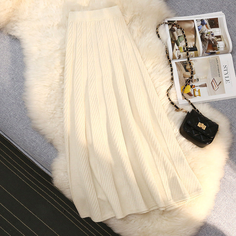 Women Pleated Maxi Skirt with High Waist Mune Fashion