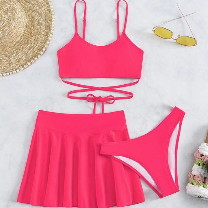 Ladies bikini set with transparent skirt and adjustable top Mune Fashion
