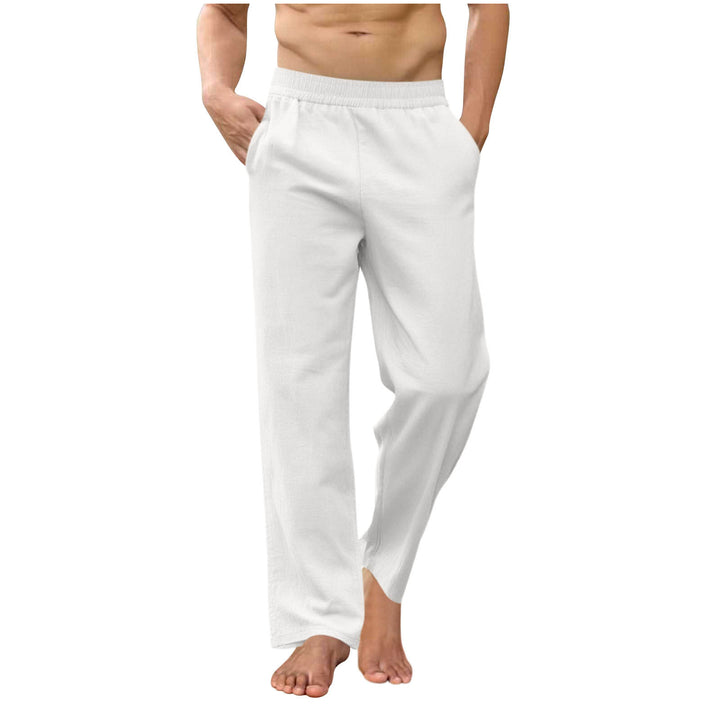 Men's loose lounge pants with elastic waistband, side pockets and side ankle slits Mune Fashion