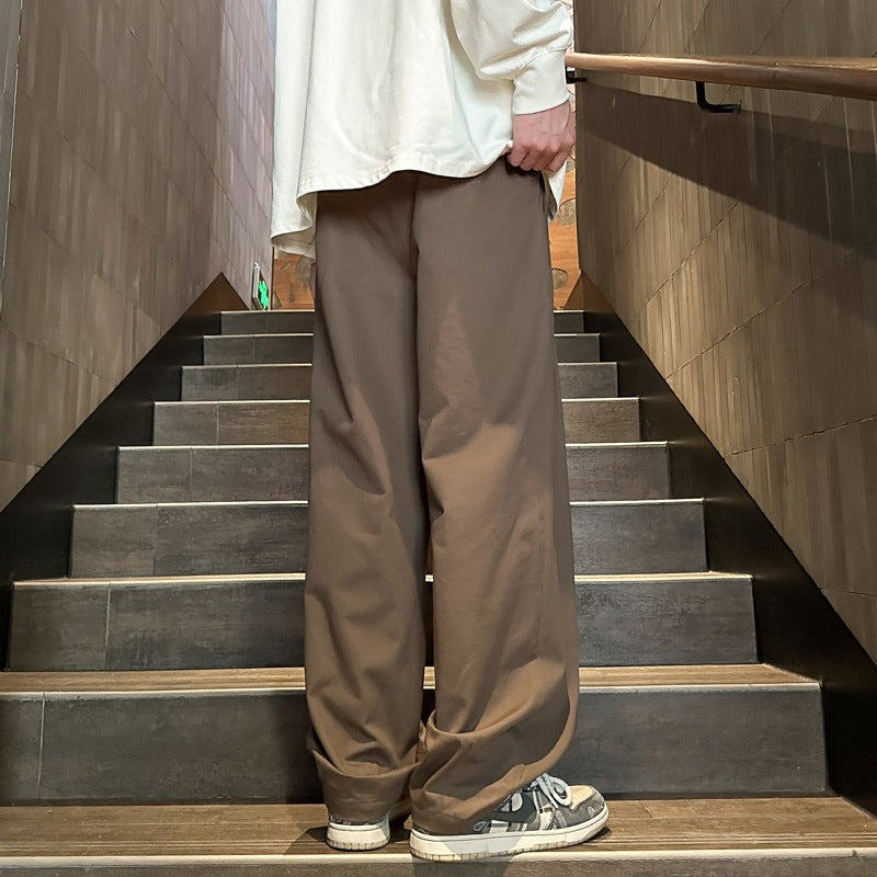 Men Wide-Cut Palazzo Lounge Pants with Drawstring, High Waist and Flowing Cotton Blend Mune Fashion