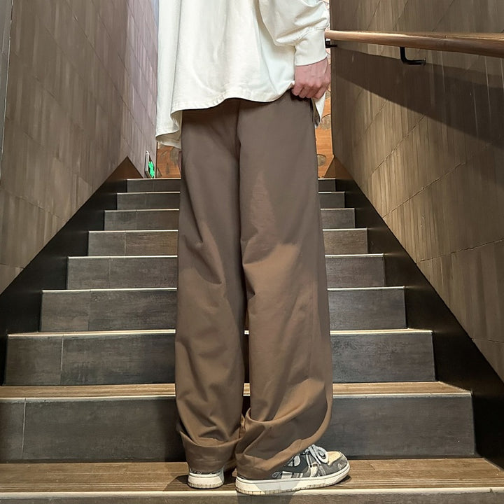 Men Wide-Cut Palazzo Lounge Pants with Drawstring, High Waist and Flowing Cotton Blend Mune Fashion