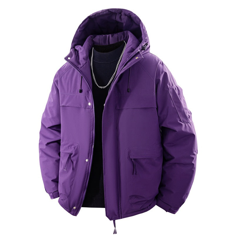 Men's padded hooded parka with high stand-up collar solution, adjustable drawstring and multifunctional outer pockets Mune Fashion