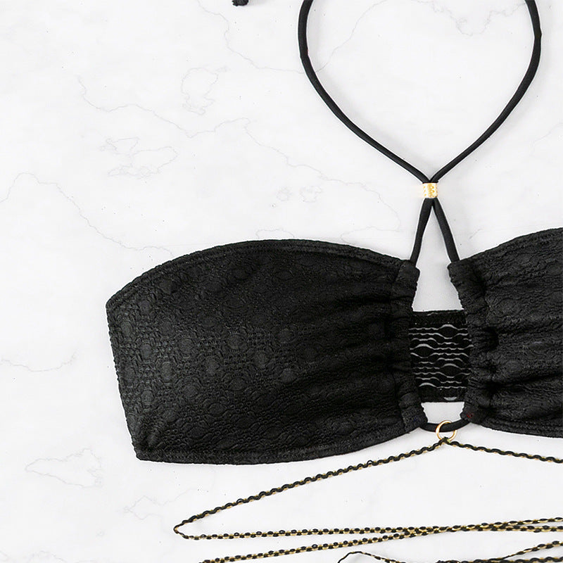 Women's bandeau bikini with refined tie straps and elegant details Mune Fashion