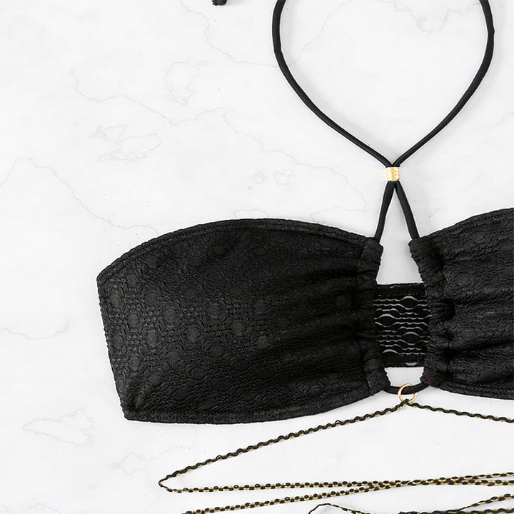 Women's bandeau bikini with refined tie straps and elegant details Mune Fashion