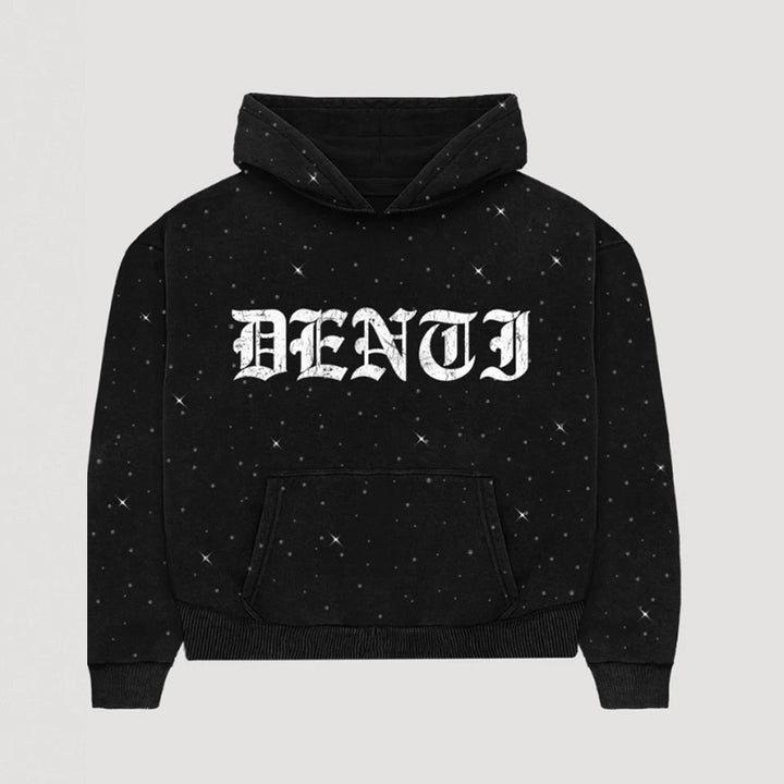 Women's wide sweatpants with all-over stars, Gothic logo print, elastic waistband, and side pockets Mune Fashion