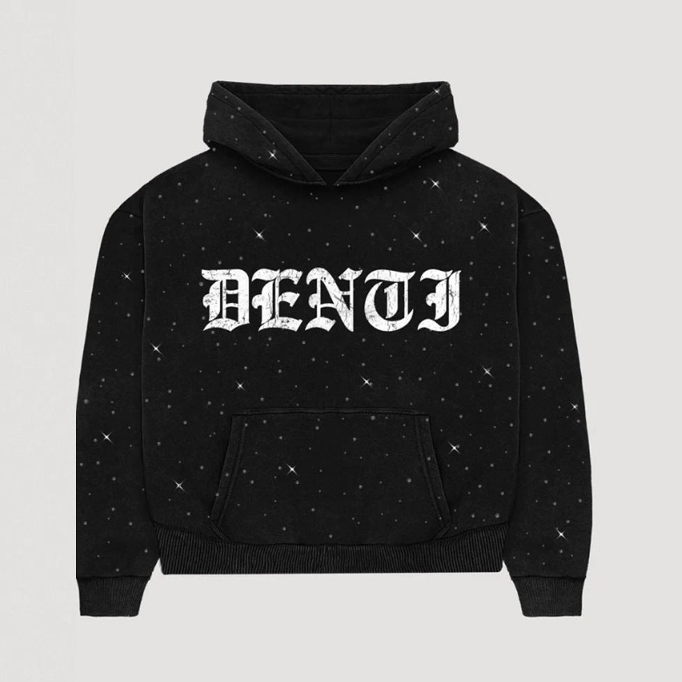 Women nan lounge pants with galaxy star print, straight leg, elastic comfort waistband, and gothic lettering Mune Fashion
