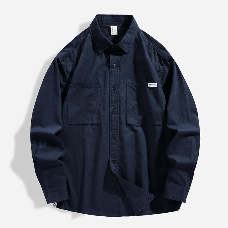 Men's Oversized Cotton Shirt with Double Chest Pockets and Relaxed Fit Mune Fashion