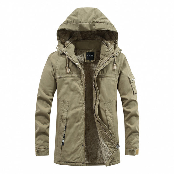 Men's longer parka with teddy lining, detachable hood, and utility details Mune Fashion