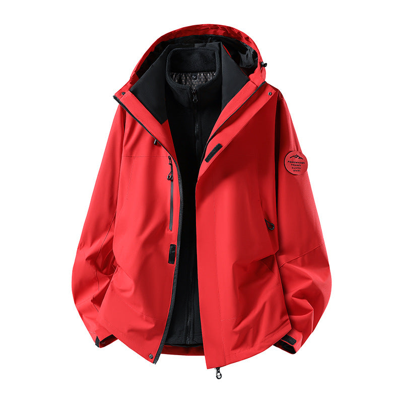 Men's two-layer softshell outdoor jacket with removable fleece lining and adjustable hood Mune Fashion