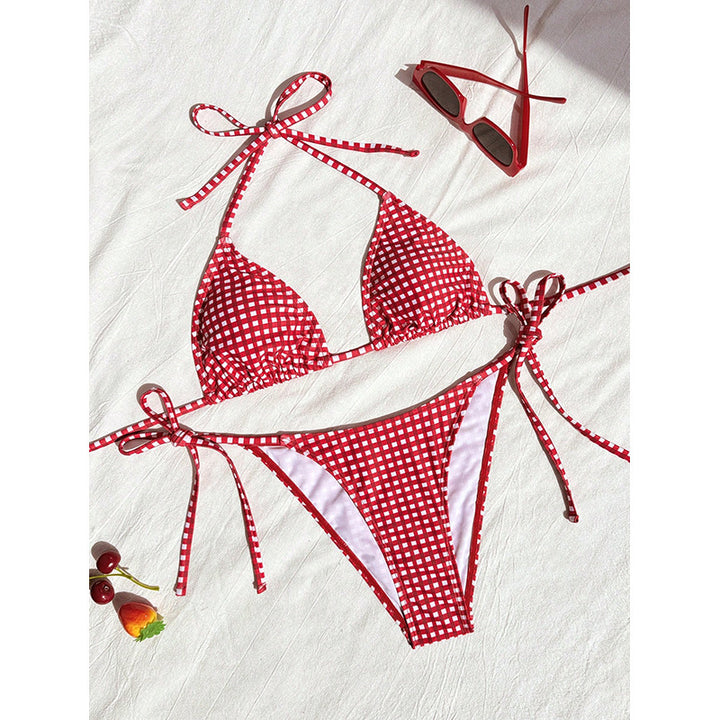 Ladies Triangle Bikini with Animal Print Mune Fashion