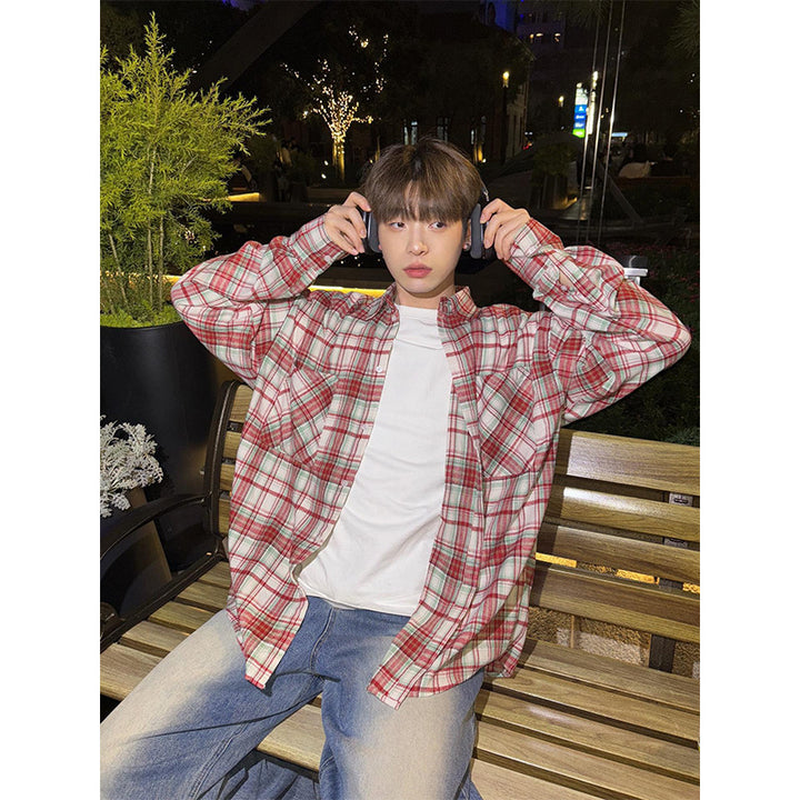 Men's Flannel Shirt with Check Pattern Mune Fashion