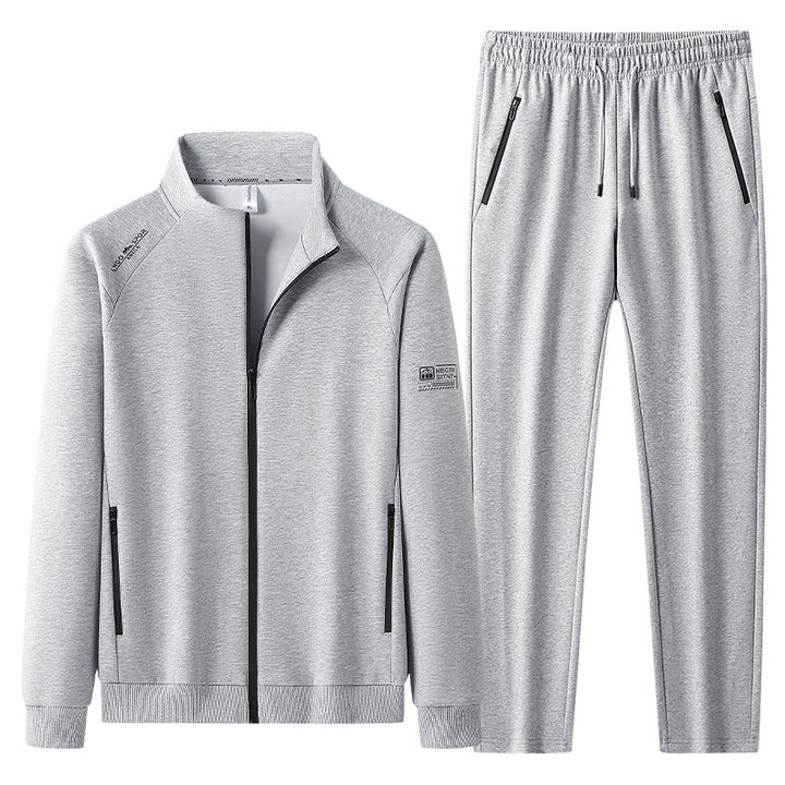 Men's sporty set with stand-up collar