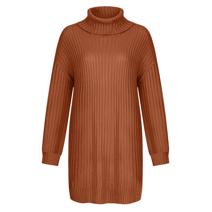 Women's Ribbed Turtleneck Tunic with Boxy Oversized Fit Mune Fashion