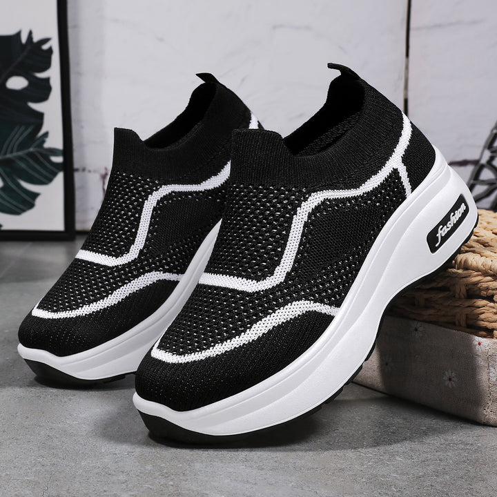 Women nan ultra-lightweight knit slip-on with ergonomic wedge sole and removable comfort insole compartment Mune Fashion