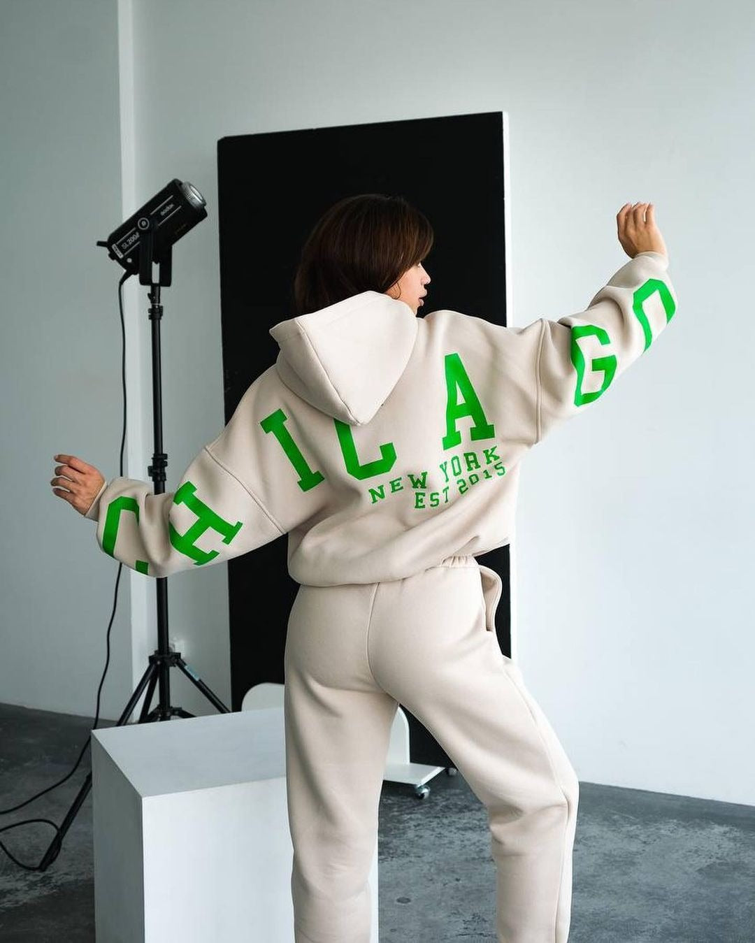 Women's Oversized Hoodie with large block print Mune Fashion