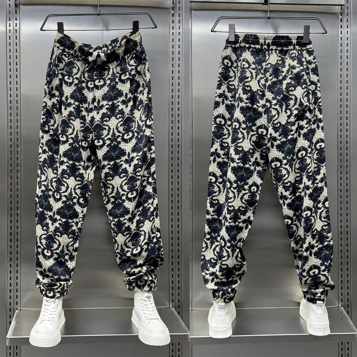 Women's Casual Harem Pants with Floral Pattern Mune Fashion