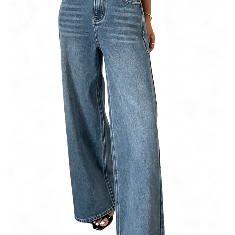 Women's jeans trousers with high waist and wide leg Mune Fashion