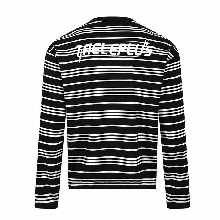Unisex Striped Long Sleeve T-Shirt with Round Neck and Fine Logo Embroidery Mune Fashion