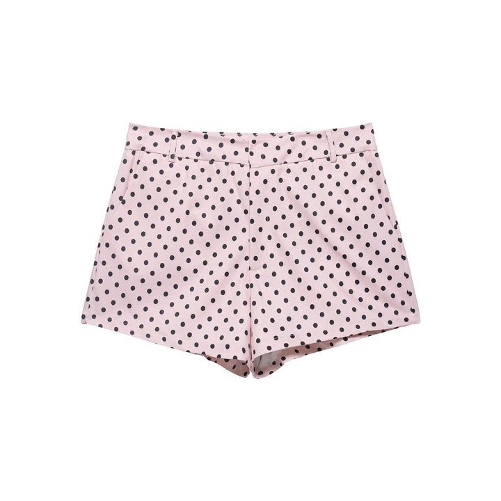 Women's wide High-Waist flared trousers with polka dot print and elastic waistband Mune Fashion