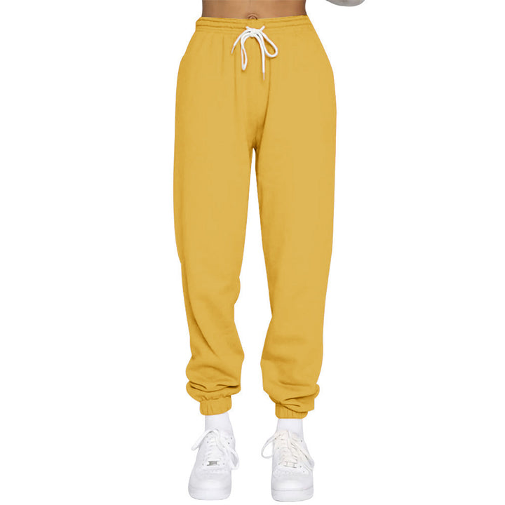 Women nan High-Waist Relax-Jogging Pants with elastic comfort waistband, drawstring and ribbed ankle cuffs Mune Fashion