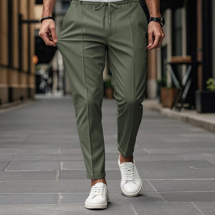 Men's trendy tapered jogging pants with crease and drawstring Mune Fashion