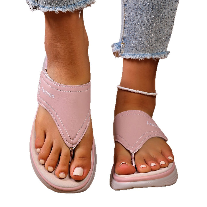 Damen Zehensteg-Sandalen mit gepolstertem Keilfußbett und profilierter Komfortsohle Mune Fashion